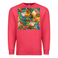 Cardinal honey and bee coffee cup with flowers and leopard seamless pattern bbs Premium Sweatshirt - BundleAndBundleShop