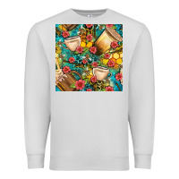 Dove Grey honey and bee coffee cup with flowers and leopard seamless pattern bbs Premium Sweatshirt - BundleAndBundleShop