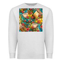 Oatmeal Heather honey and bee coffee cup with flowers and leopard seamless pattern bbs Premium Sweatshirt - BundleAndBundleShop