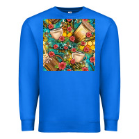 True Royal honey and bee coffee cup with flowers and leopard seamless pattern bbs Premium Sweatshirt - BundleAndBundleShop