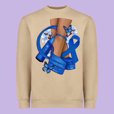 Colon Cancer Diva Blue Ribbon Heavyweight Sweatshirt Designed By Nancycooperartshop