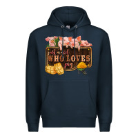 Navy just a girl who loves pig olivia Premium Hoodie - OliviaCreatesArt
