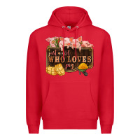 Red just a girl who loves pig olivia Premium Hoodie - OliviaCreatesArt