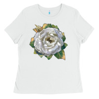 White pillow fight rose Ladies Tee - LillyAllenDesigns