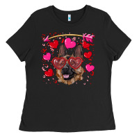 Black valentine's german shepherd Ladies Tee - RanaPortraitStore