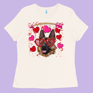 Valentine's German Shepherd Ladies Tee Designed By Ranaportraitstore