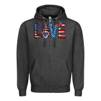 4th Of July Love Gnome Zipper Hoodie | Teevron