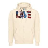 Sandshell 4th Of July love gnome Zipper Hoodie - HowdyJamesFarm