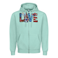 Seafoam 4th Of July love gnome Zipper Hoodie - HowdyJamesFarm