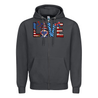 Smoke 4th Of July love gnome Zipper Hoodie - HowdyJamesFarm