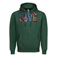 Sports Green 4th Of July love gnome Zipper Hoodie - HowdyJamesFarm