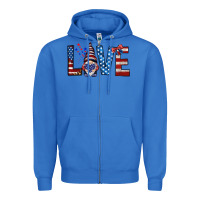 True Royal 4th Of July love gnome Zipper Hoodie - HowdyJamesFarm