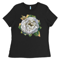 Black pillow fight rose Ladies Tee - LillyAllenDesigns