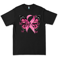 Black breast cancer ribbon  butterfly Premium Tee - MaliasSmallBusiness