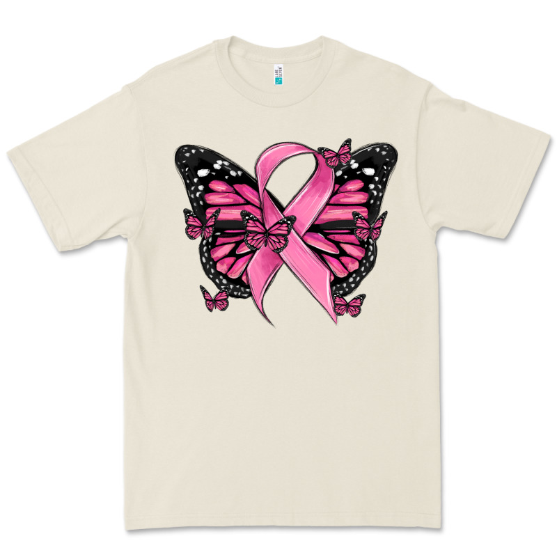 Breast Cancer Ribbon  Butterfly Premium Tee by MaliasSmallBusiness | Teevron