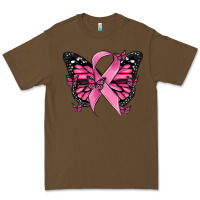 Cacao breast cancer ribbon  butterfly Premium Tee - MaliasSmallBusiness