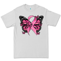Dove Grey breast cancer ribbon  butterfly Premium Tee - MaliasSmallBusiness