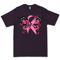 Plum breast cancer ribbon  butterfly Premium Tee - MaliasSmallBusiness