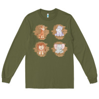 Army Green Safari Baby Animal Clipart Long Sleeve Tee - Bettercallsaul