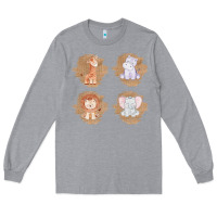 Heather Grey Safari Baby Animal Clipart Long Sleeve Tee - Bettercallsaul