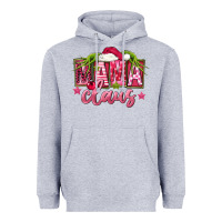 Heather Grey Pink Christmas Mama Claus Heavyweight Hoodie - FaDigitalArtStudio