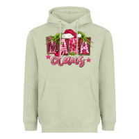 Matcha Pink Christmas Mama Claus Heavyweight Hoodie - FaDigitalArtStudio