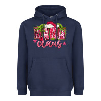Navy Pink Christmas Mama Claus Heavyweight Hoodie - FaDigitalArtStudio