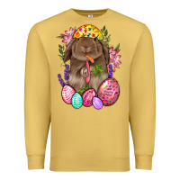 Antique Gold Rabbit And Carrot Easter Premium Sweatshirt - BundleAndBundleShop
