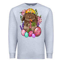 Heather Grey Rabbit And Carrot Easter Premium Sweatshirt - BundleAndBundleShop