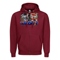 Burgundy Sweet land of liberty 4th of july Zipper Hoodie - CowGirlArtShop