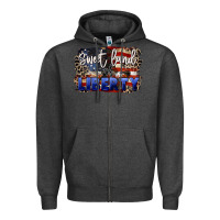 Charcoal Heather Sweet land of liberty 4th of july Zipper Hoodie - CowGirlArtShop