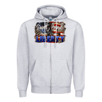 Heather Grey Sweet land of liberty 4th of july Zipper Hoodie - CowGirlArtShop