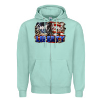 Seafoam Sweet land of liberty 4th of july Zipper Hoodie - CowGirlArtShop