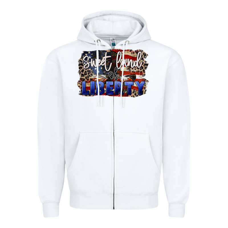 Sweet Land Of Liberty 4th Of July Zipper Hoodie by CowGirlArtShop | Teevron