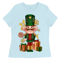 Baby Blue Christmas Nutcracker Ladies Tee - NancyCooperArtShop