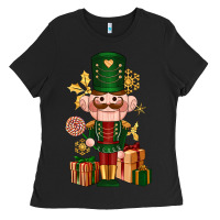 Black Christmas Nutcracker Ladies Tee - NancyCooperArtShop