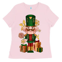 Bubblegum Pink Christmas Nutcracker Ladies Tee - NancyCooperArtShop