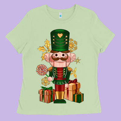 Christmas Nutcracker Ladies Tee Designed By Nancycooperartshop