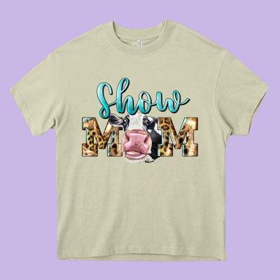 Western Show Mom Holstein Heavy Core Tee Designed By Lillyallendesigns