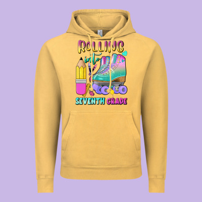 Rolling Into Seventh Grade Vintage Hoodie Designed By Bundleandbundleshop