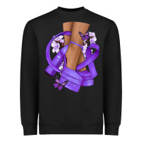 Black Cancer diva purple ribbon Heavyweight Sweatshirt - NancyCooperArtShop