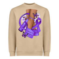 Mushroom Cancer diva purple ribbon Heavyweight Sweatshirt - NancyCooperArtShop