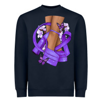 Navy Cancer diva purple ribbon Heavyweight Sweatshirt - NancyCooperArtShop