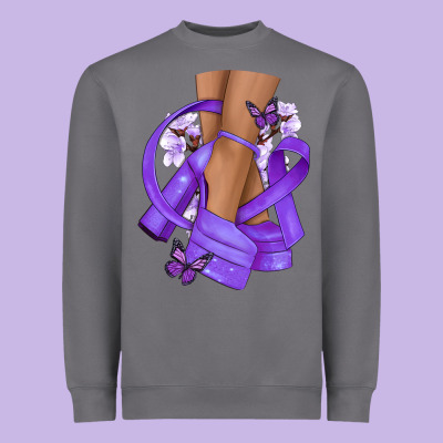 Cancer Diva Purple Ribbon Heavyweight Sweatshirt Designed By Nancycooperartshop