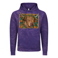 Cloud Purple highland cow fall Vintage Hoodie - RanaPortraitStore