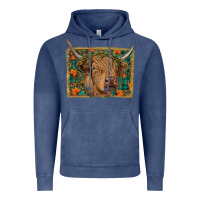 Vintage Denim highland cow fall Vintage Hoodie - RanaPortraitStore