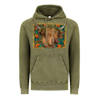 Vintage Olive highland cow fall Vintage Hoodie - RanaPortraitStore