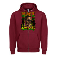 Burgundy Black history afro man Zipper Hoodie - HowdyJamesFarm