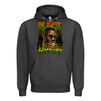Charcoal Heather Black history afro man Zipper Hoodie - HowdyJamesFarm