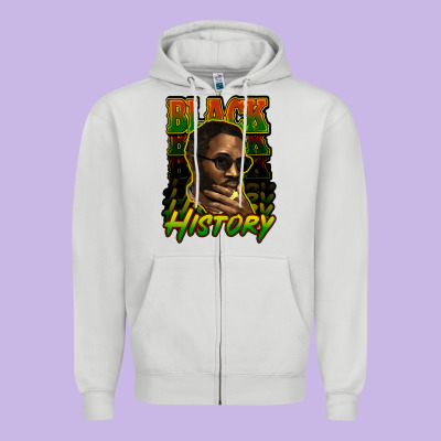 Black History Afro Man Zipper Hoodie Designed By Howdyjamesfarm